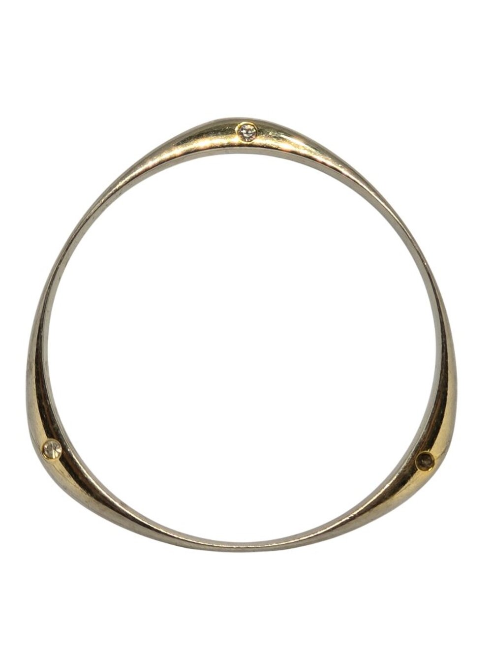 Vintage Gold Tone Rhinestone Bangle Bracelet Minimalist Geometric Fashion Jewelr